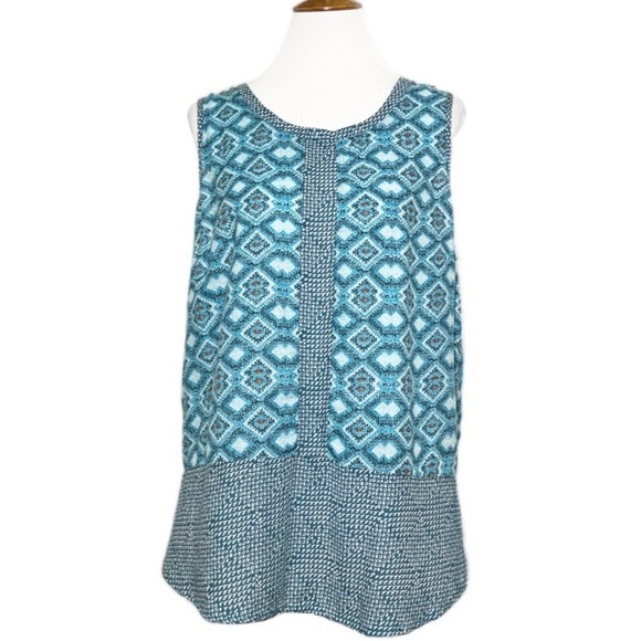 Lucky Brand Tops - Lucky Brand Teal Geometric Printed Sleeveless Tunic Top